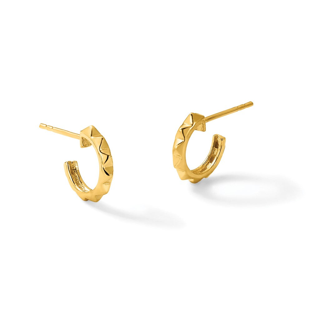 Polished Geometric C-Hoop Post Earrings