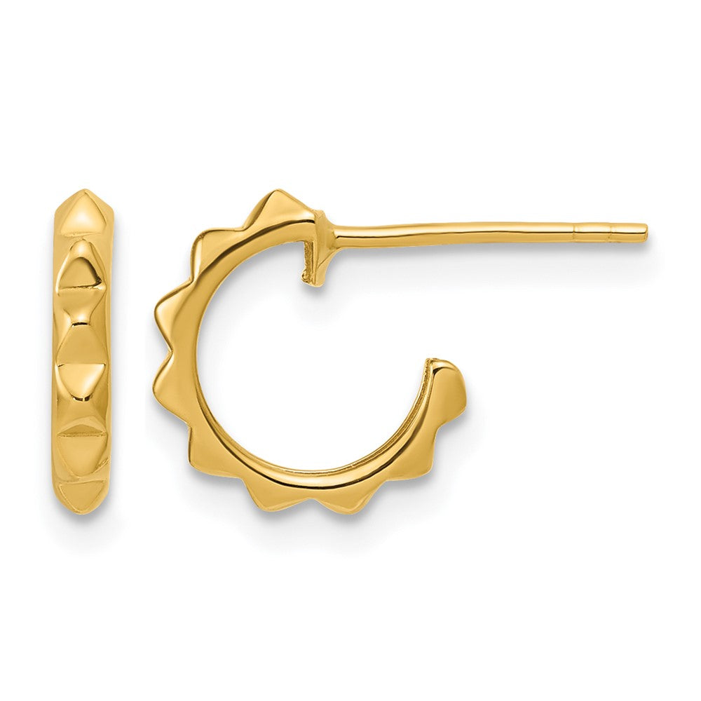 Polished Geometric C-Hoop Post Earrings