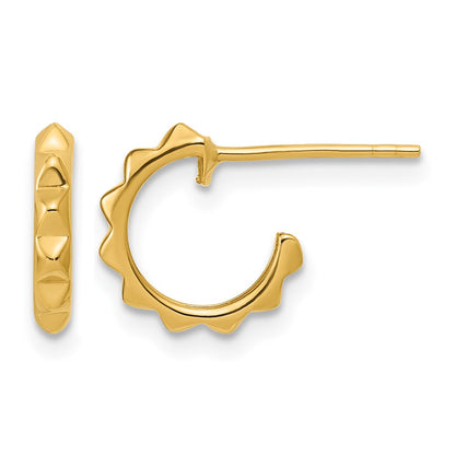 Polished Geometric C-Hoop Post Earrings