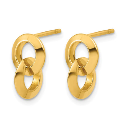 Polished Circles Dangle Post Earrings