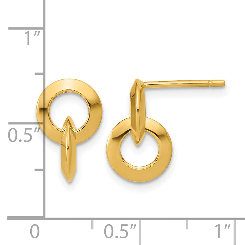Polished Circles Dangle Post Earrings