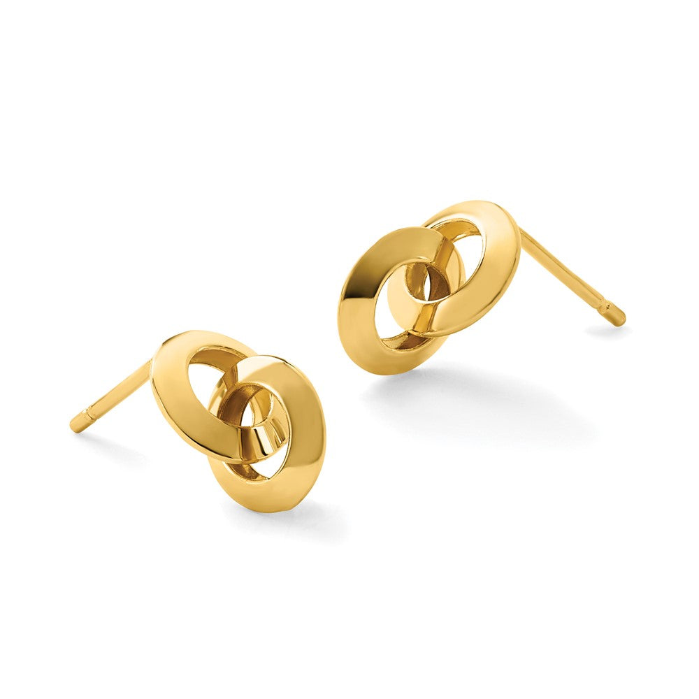 Polished Circles Dangle Post Earrings