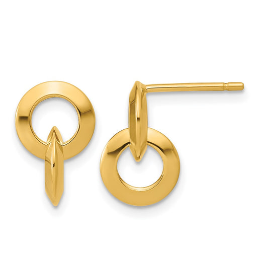 Polished Circles Dangle Post Earrings