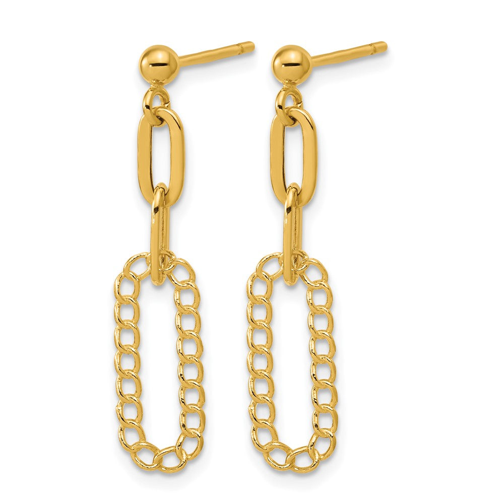 Polished Oval Dangle Post Earrings - 6.77mm