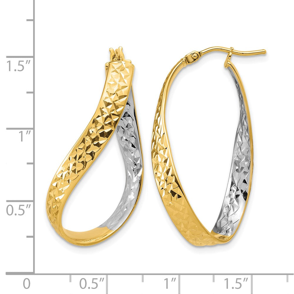 Polished/Diamond-cut Twist In and Out Hoop Earrings
