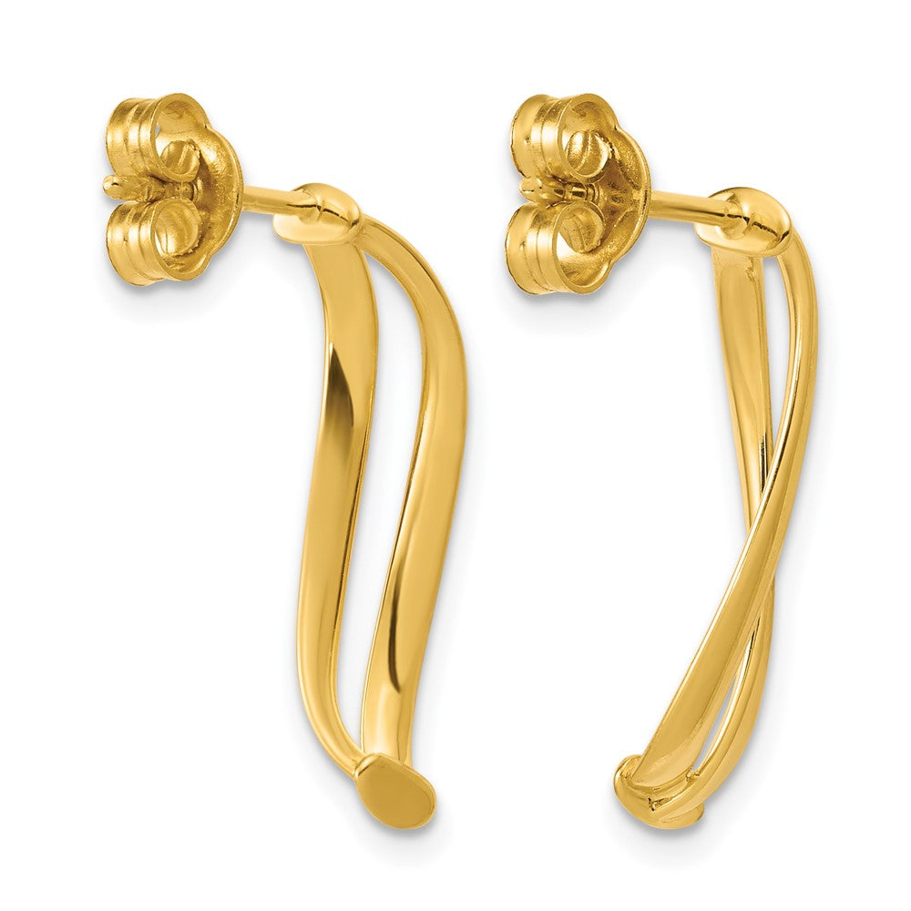 Polished Curve Post Earrings - Yellow Gold