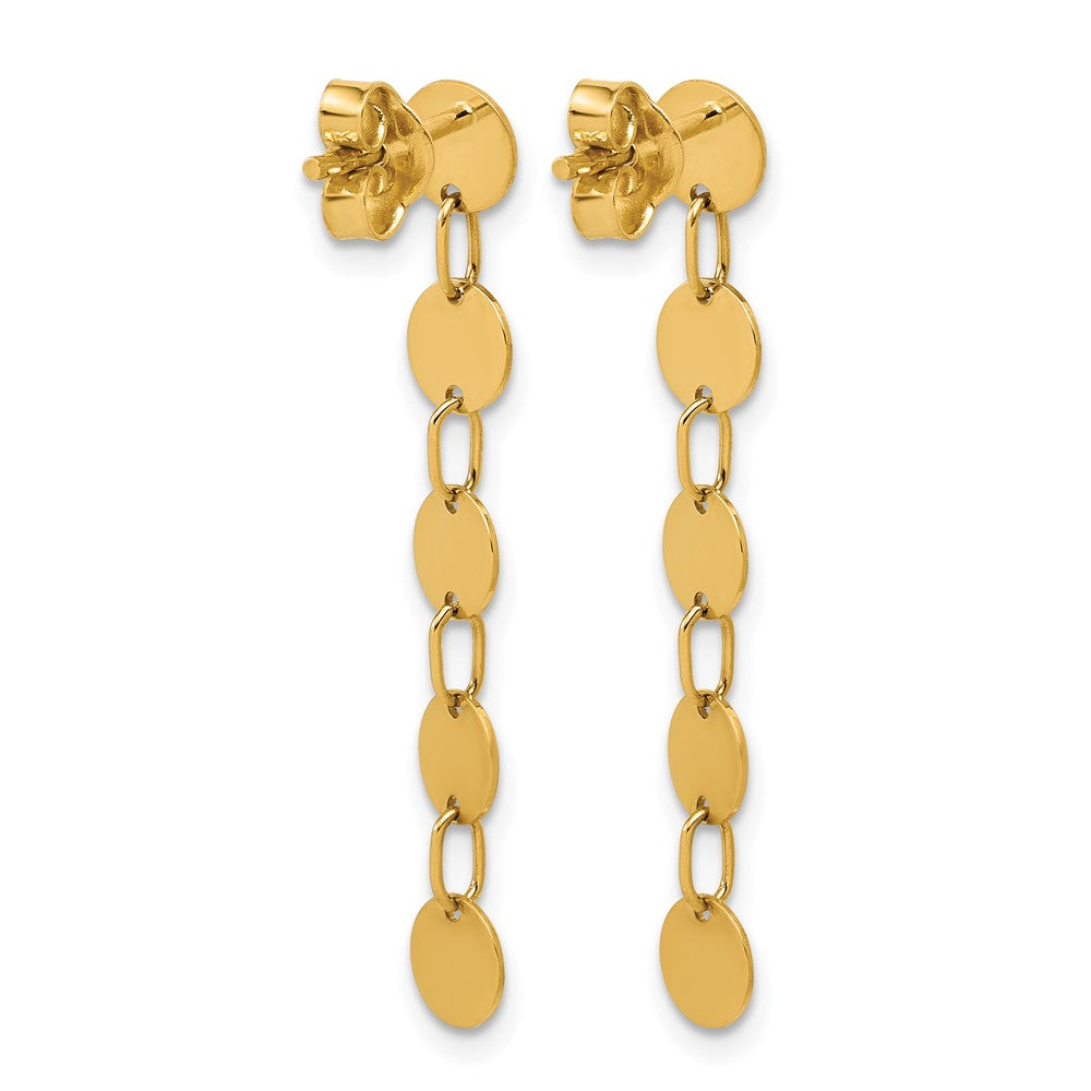 Polished Circle Disk Dangle Post Earrings