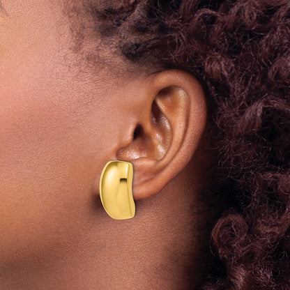 Polished Hollow Puffed Post Earrings