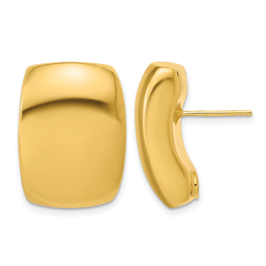 Polished Hollow Puffed Post Earrings
