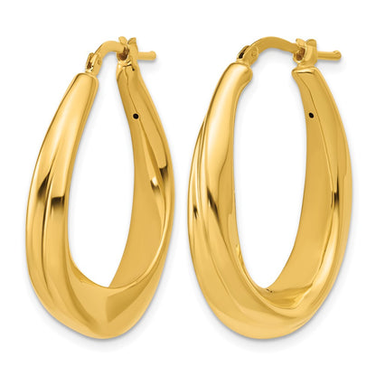 Polished Oval Hollow Hoop Earrings