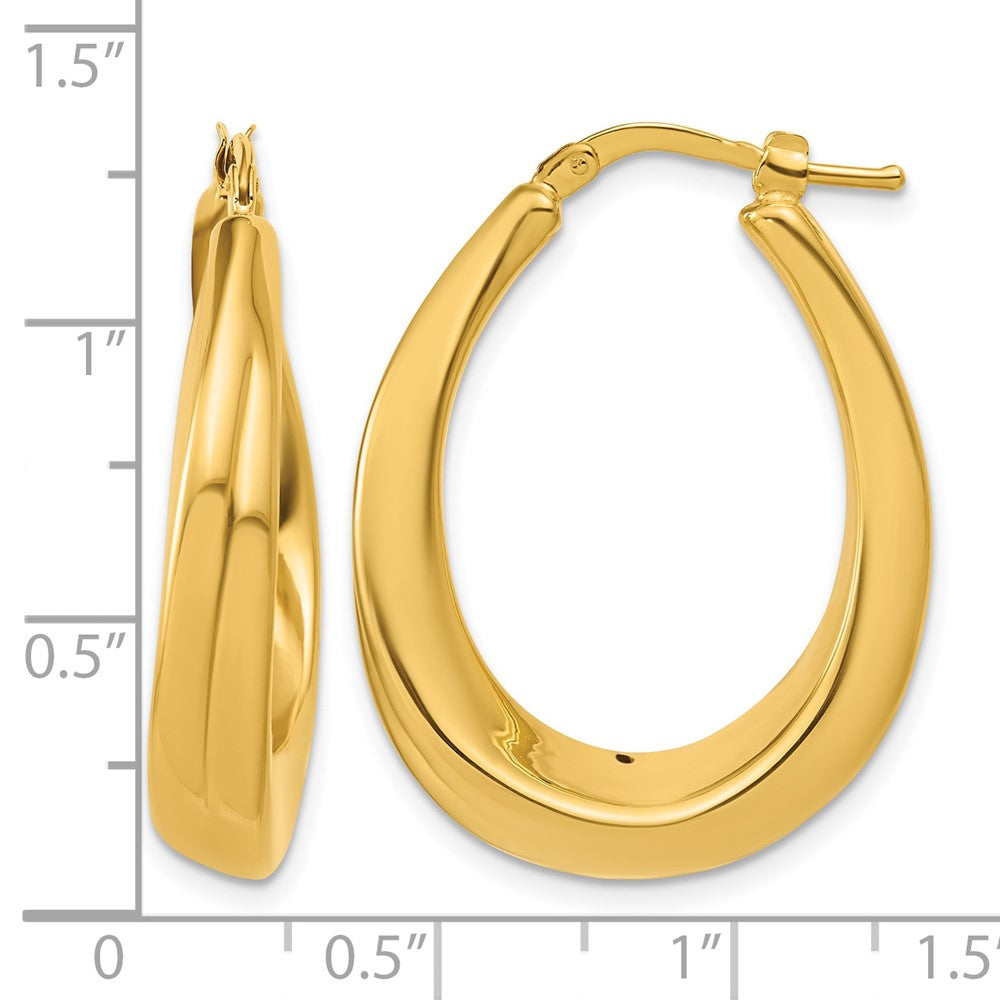 Polished Oval Hollow Hoop Earrings