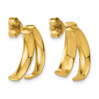 Polished J-Hoop Post Earrings - 1.6mm
