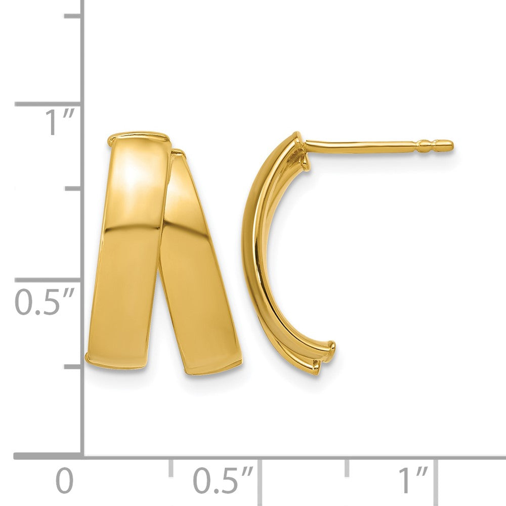 Polished J-Hoop Post Earrings - 1.6mm