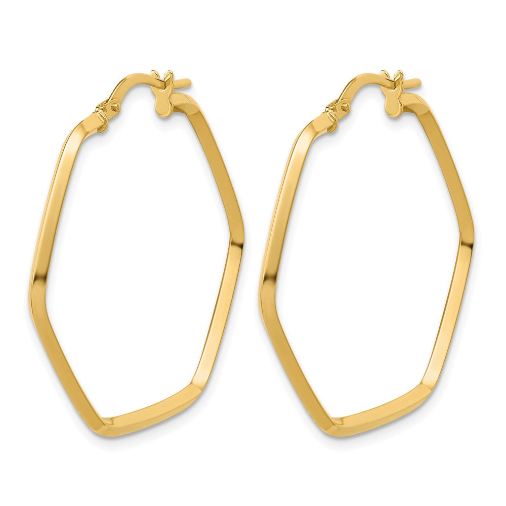 Polished Geometric Hoop Earrings - Yellow Gold