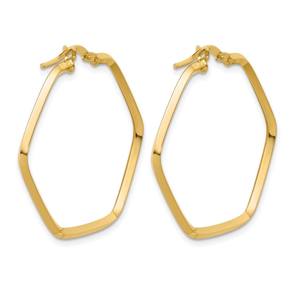 Polished Geometric Hoop Earrings - Yellow Gold