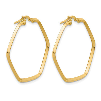 Polished Geometric Hoop Earrings - Yellow Gold