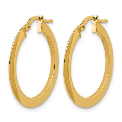 Polished Flat Tube Hoop Earrings - 1.42g