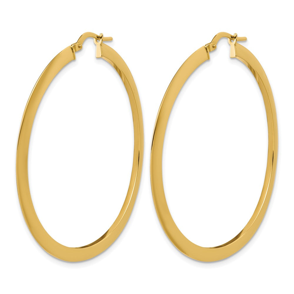 Polished Flat Tube Hoop Earrings - 2.54g