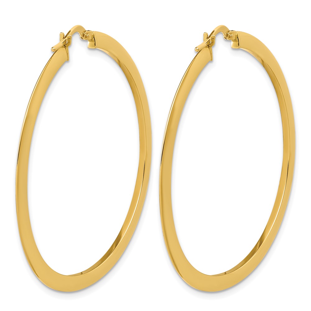 Polished Flat Tube Hoop Earrings - 2.54g