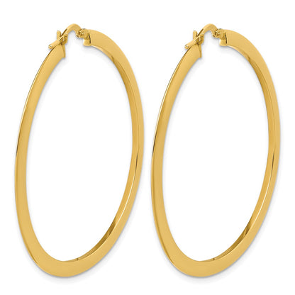 Polished Flat Tube Hoop Earrings - 2.54g