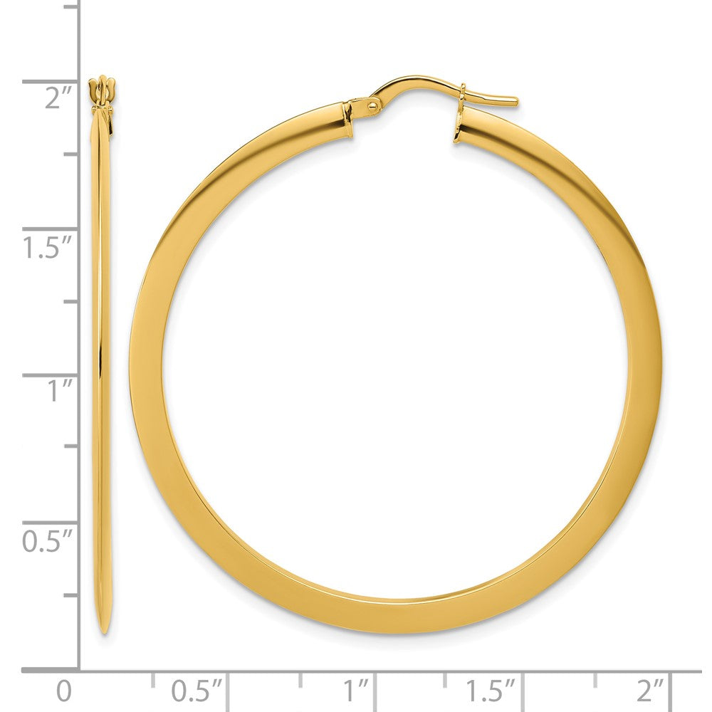 Polished Flat Tube Hoop Earrings - 2.54g