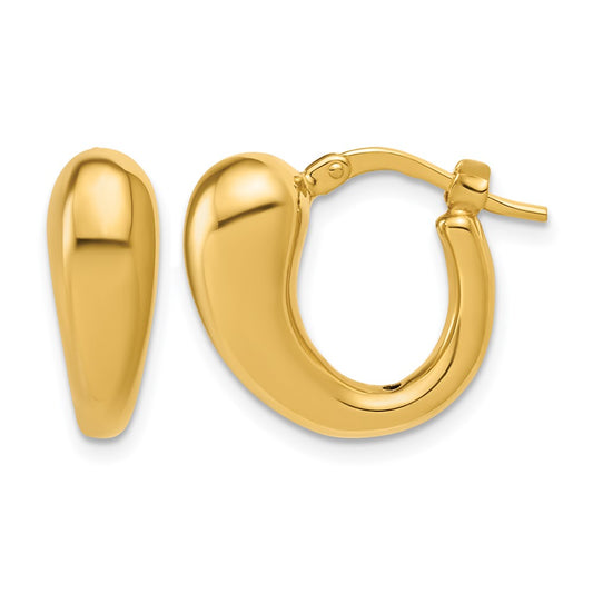 Polished Hollow Puffed Hoop Earrings