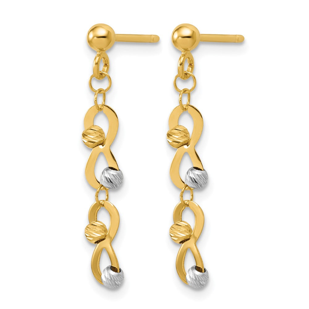 D/C Beaded Infinity Dangle Post Earrings