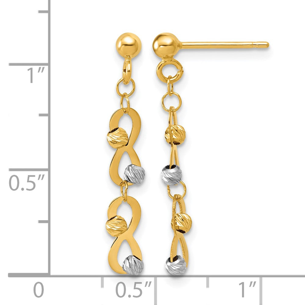 D/C Beaded Infinity Dangle Post Earrings