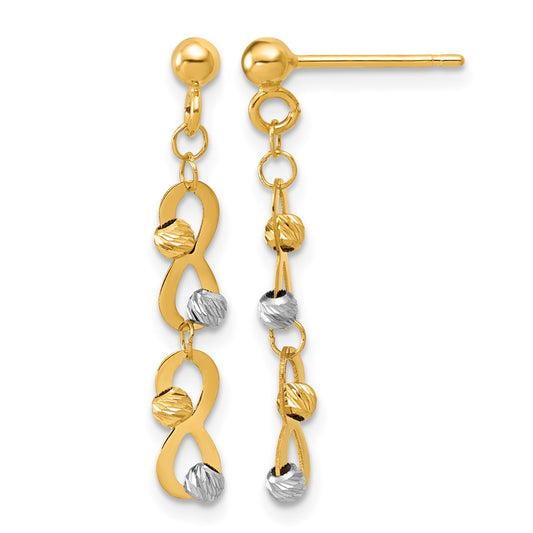 D/C Beaded Infinity Dangle Post Earrings