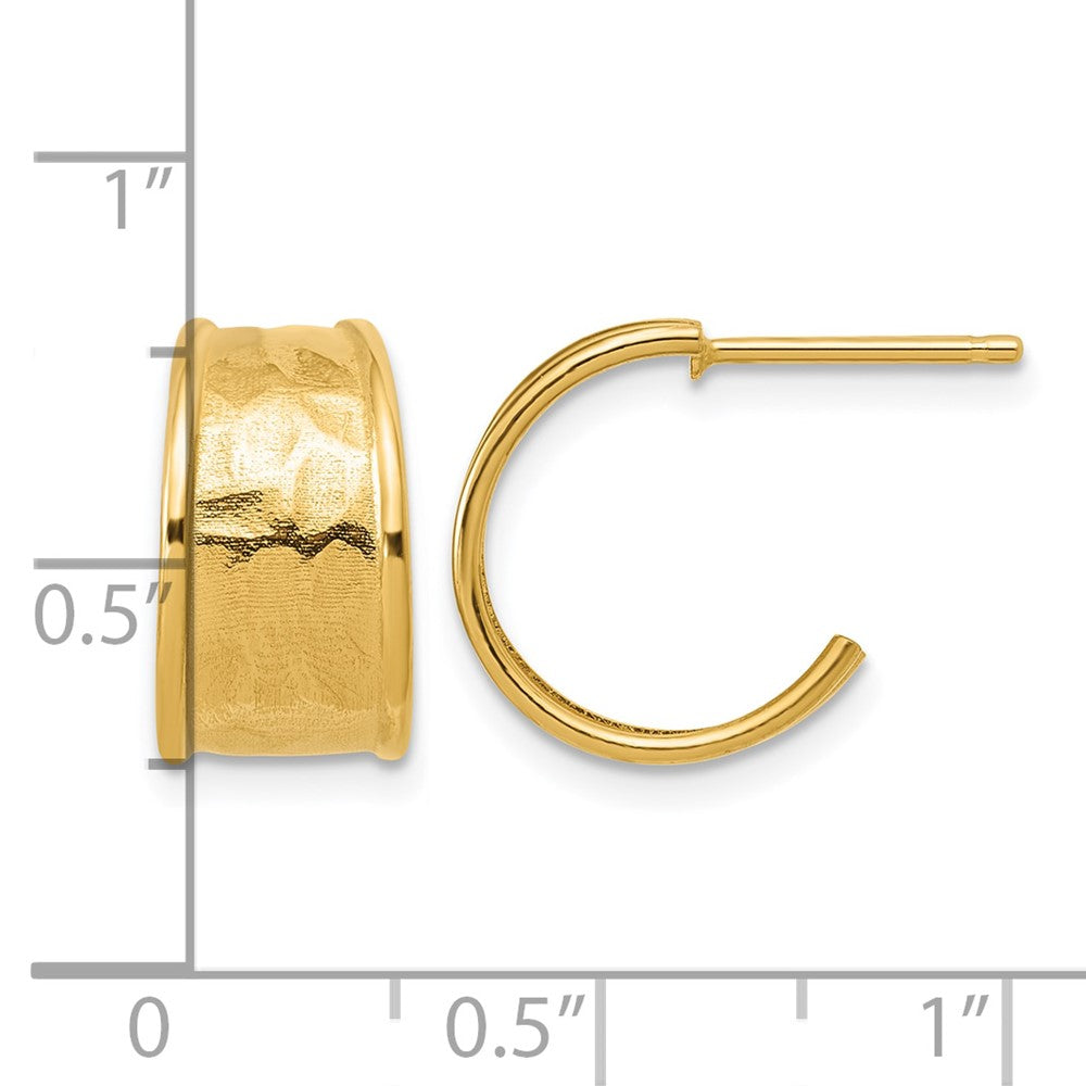 Polished and Hammered J-Hoop Earrings