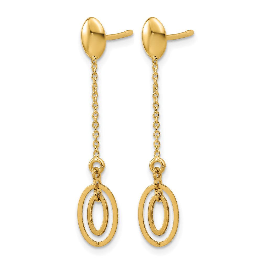 Polished Fancy Oval Dangle Post Earrings