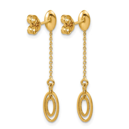 Polished Fancy Oval Dangle Post Earrings