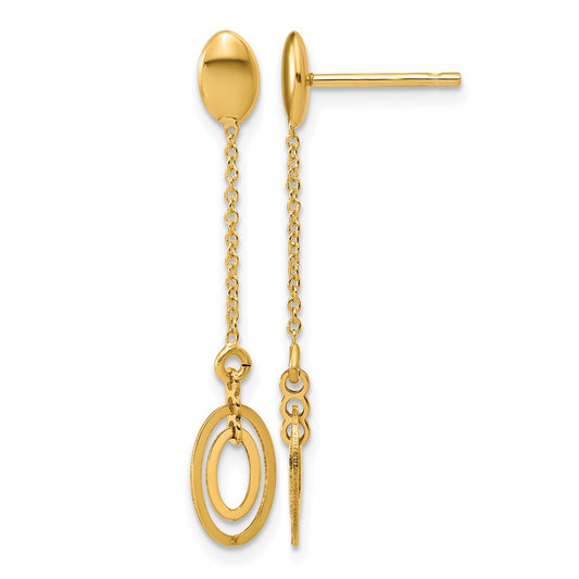 Polished Fancy Oval Dangle Post Earrings