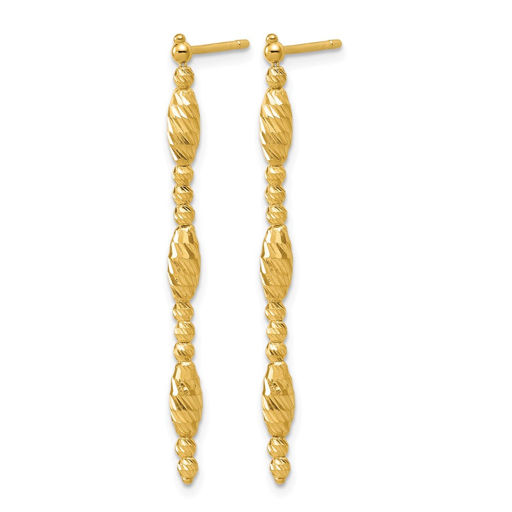 Polished and Diamond-cut Beaded Fancy Dangle Post Earrings