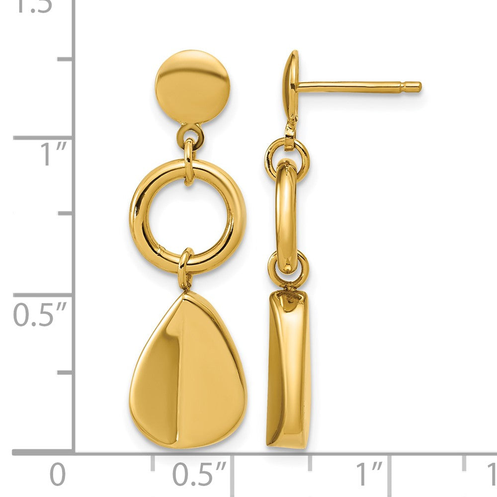 Polished Geometric Fancy Dangle Post Earrings