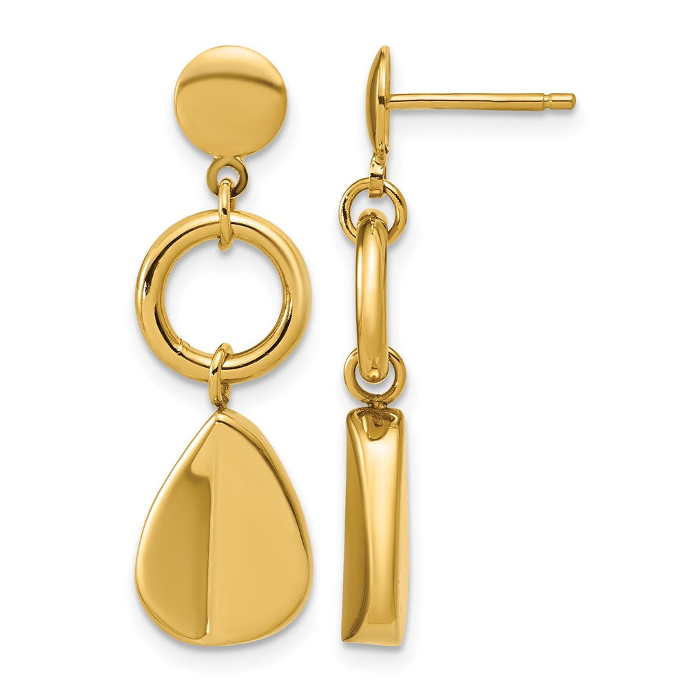 Polished Geometric Fancy Dangle Post Earrings