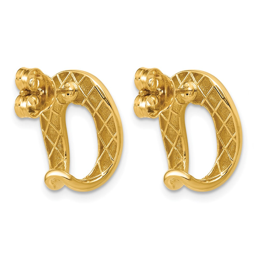 Polished Fancy J-Hoop Post Earrings