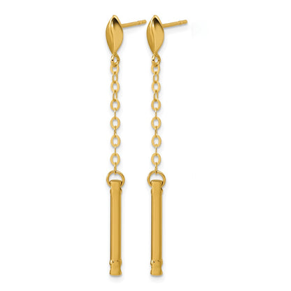 Polished Bar Dangle Post Earrings