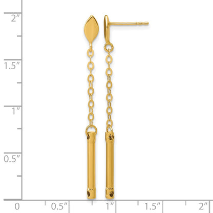 Polished Bar Dangle Post Earrings