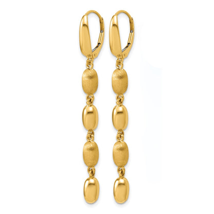 Polished and Brushed Fancy Leverback Dangle Earrings