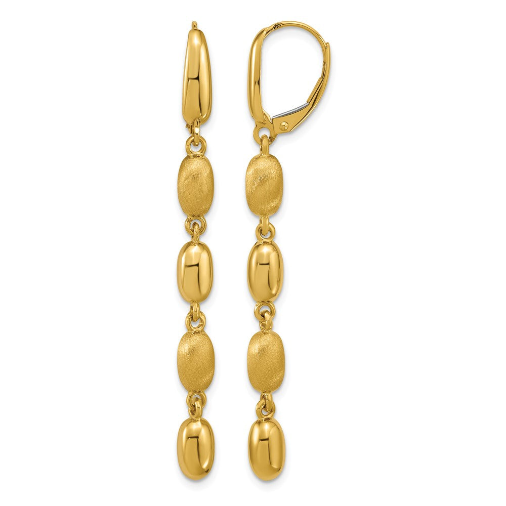 Polished and Brushed Fancy Leverback Dangle Earrings