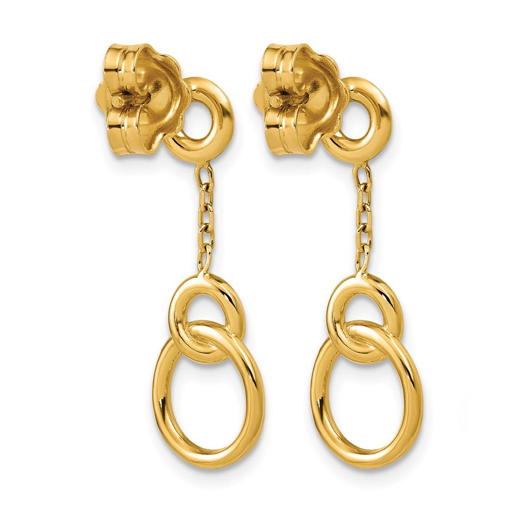 Polished Circle Dangle Post Earrings - 10mm