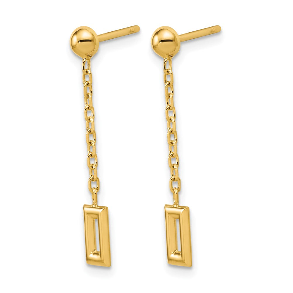 Polished Rectangle Dangle Post Earrings