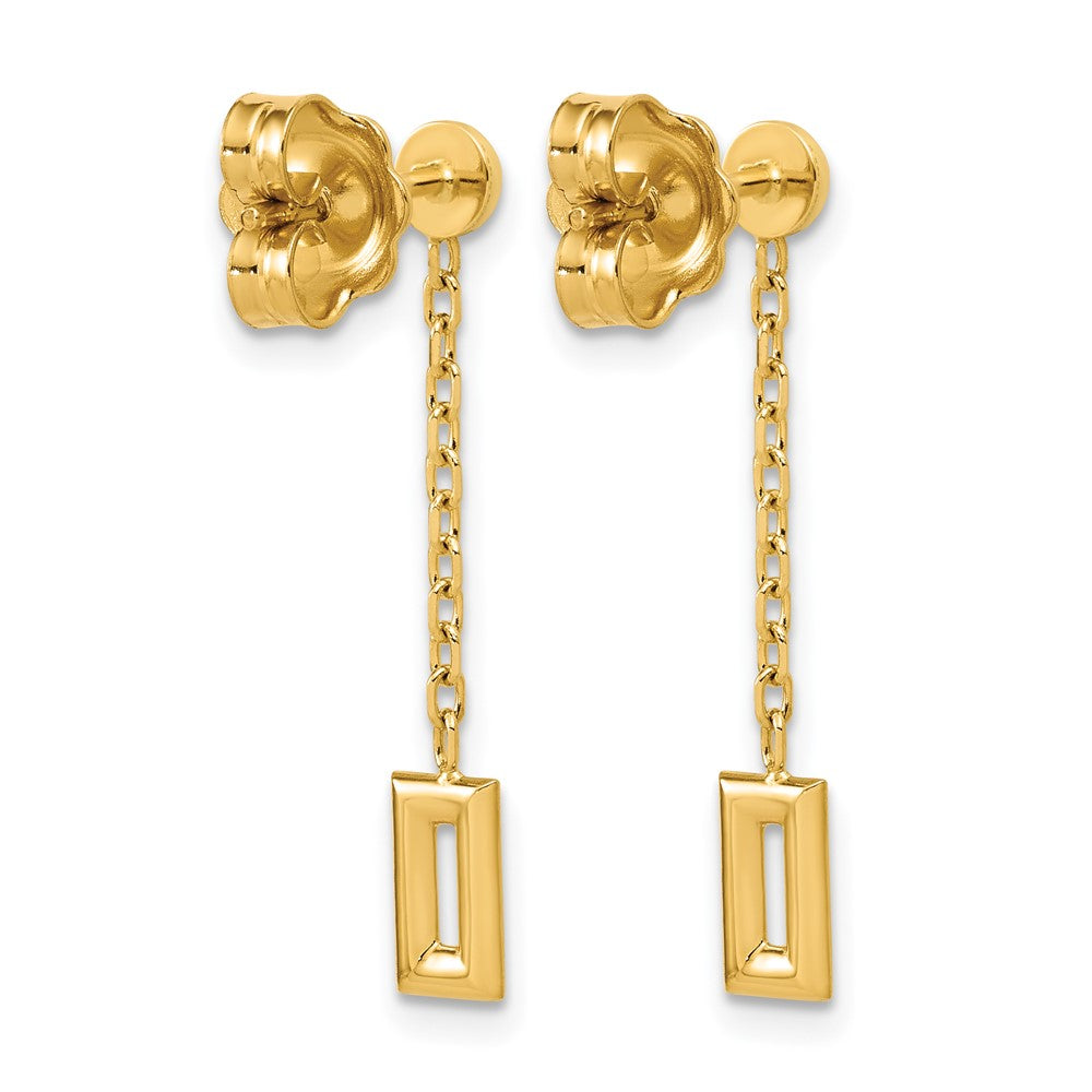 Polished Rectangle Dangle Post Earrings