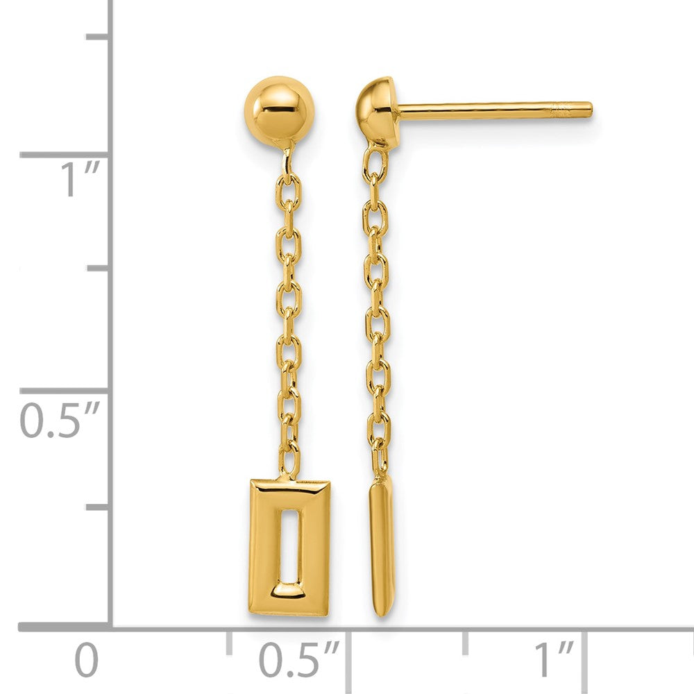 Polished Rectangle Dangle Post Earrings