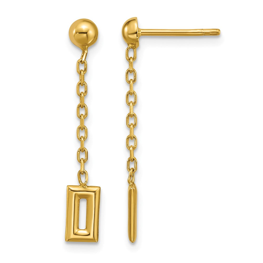 Polished Rectangle Dangle Post Earrings