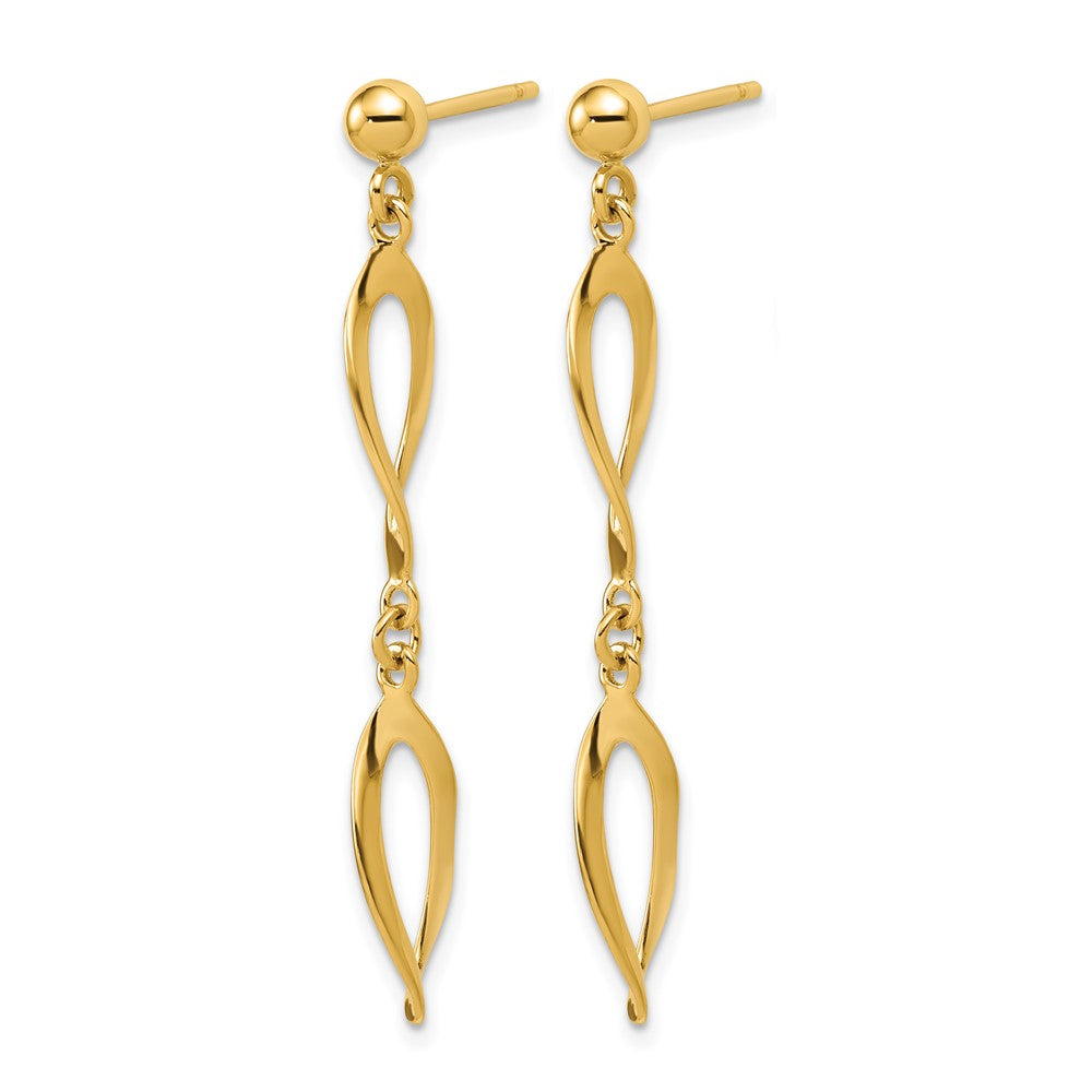 Polished Fancy Dangle Post Earrings - 6.8mm