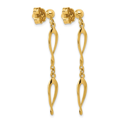 Polished Fancy Dangle Post Earrings - 6.8mm