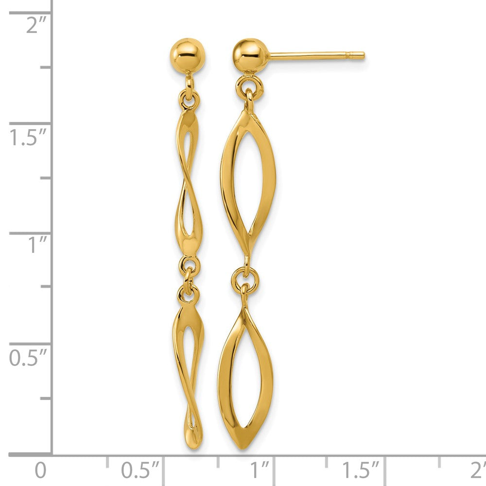 Polished Fancy Dangle Post Earrings - 6.8mm