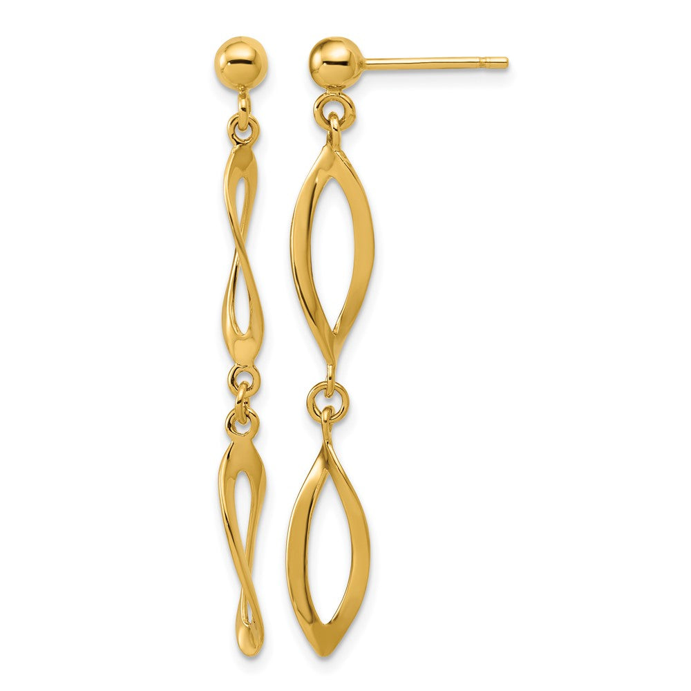 Polished Fancy Dangle Post Earrings - 6.8mm